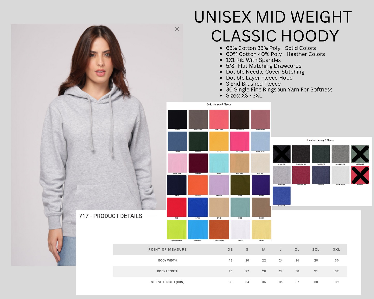 Adult Unisex Hoodies 717/617/417