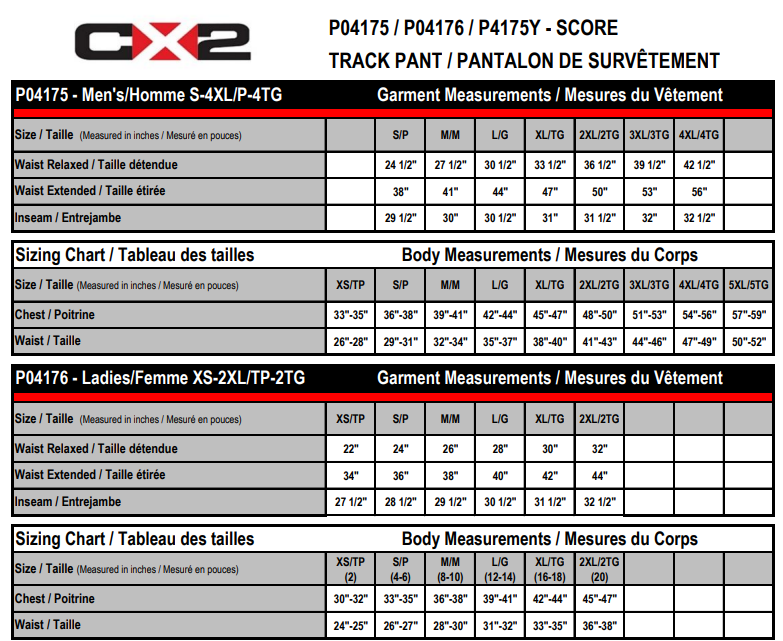 Canadians ADULT CX2 Track Pants