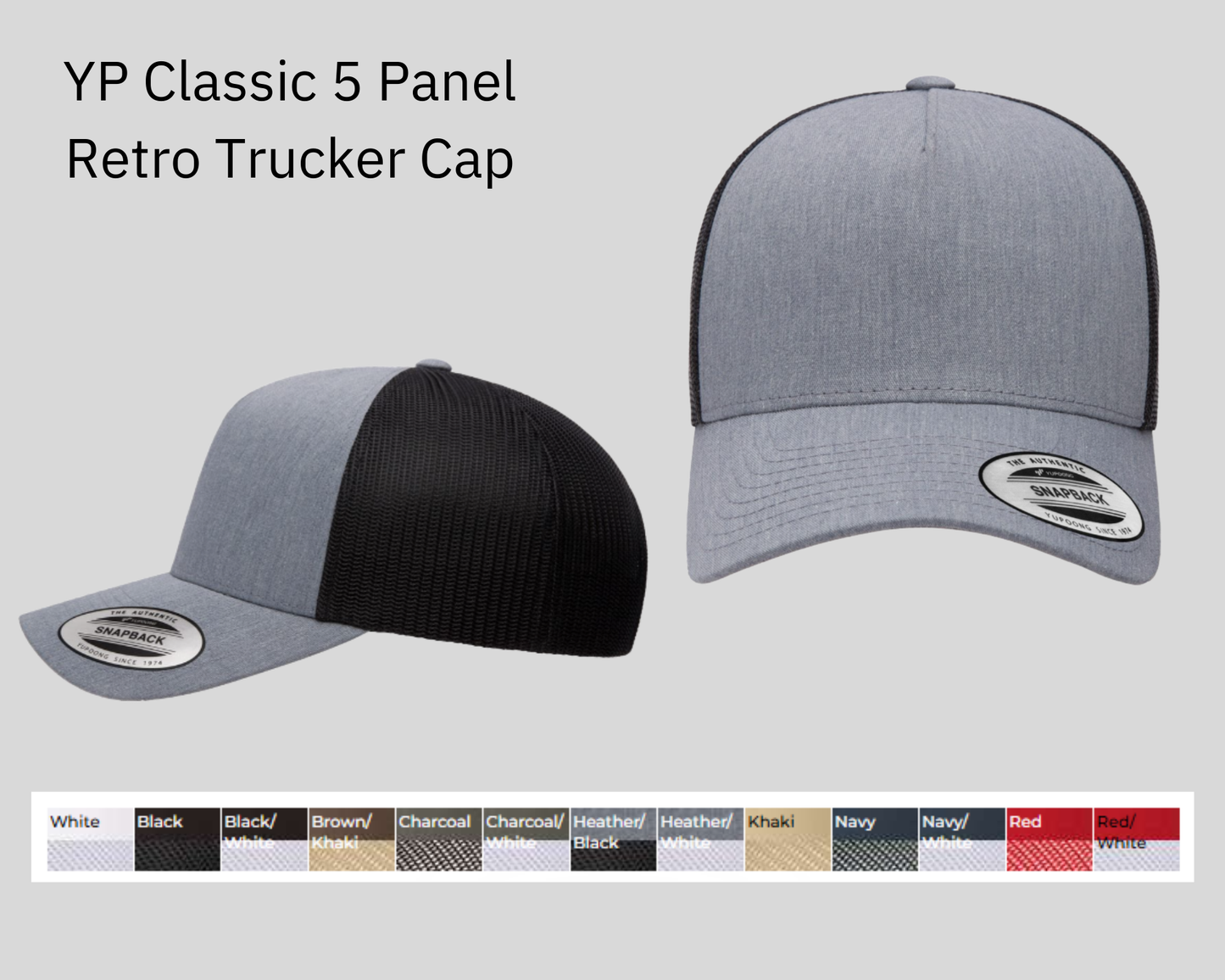 YP Classic 5 Panel Retro Trucker Cap