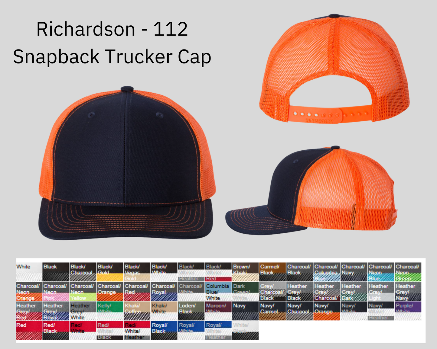 Richardson 112 Snap back trucker Cap